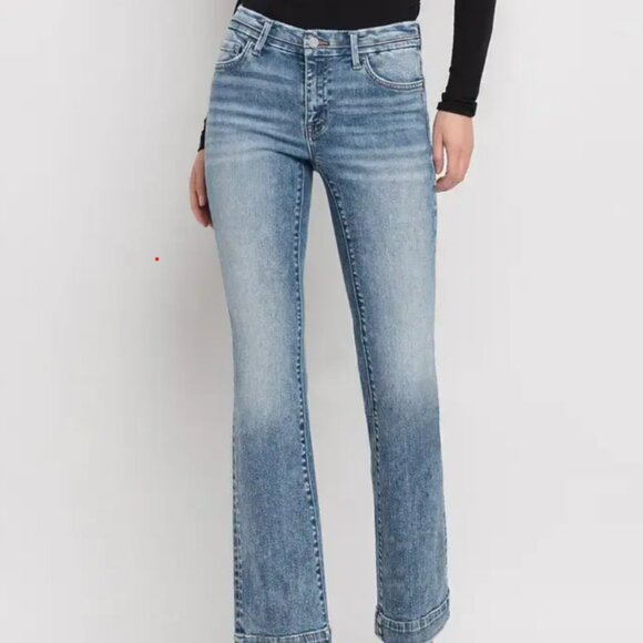 Mid Rise seamless Waistband boot cut jeans MIRANDA